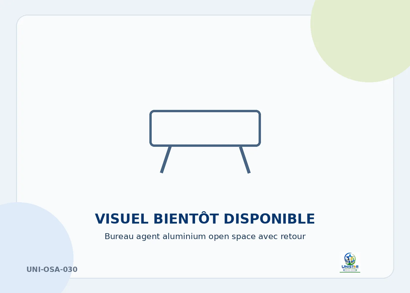 Bureau agent aluminium open space avec retour
