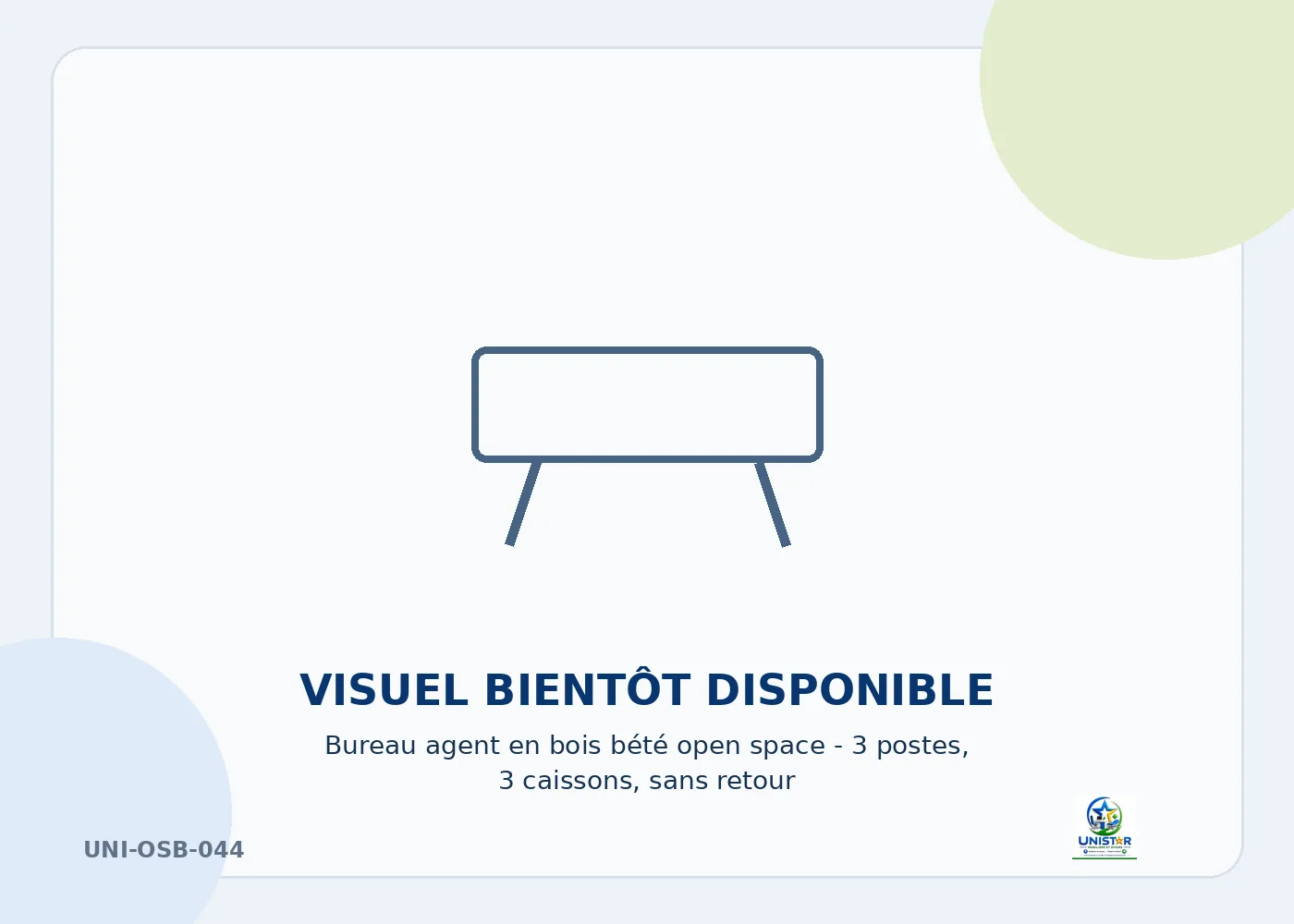 Bureau agent en bois bété open space – 3 postes, 3 caissons, sans retour